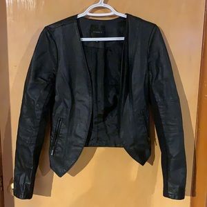 Black leather jacket
